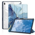 thumbnail image 1 of Fintie Shockproof Case for Samsung Galaxy Tab S8 Plus 2022/S7 FE 2021/S7 Plus 2020 12.4 inch Tablet, Hybrid Slim Cover Stand Transparent Back Shell, Auto Wake/Sleep, Ocean Marble, 1 of 9