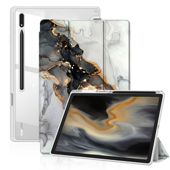 Fintie Shockproof Case for Samsung Galaxy Tab S10 Ultra 2024/ S9 Ultra 2023/ S8 Ultra 2022 14.6 Inch, Hybrid Slim Cover Clear Transparent Back Shell w/ S Pen Holder, Auto Wake/Sleep