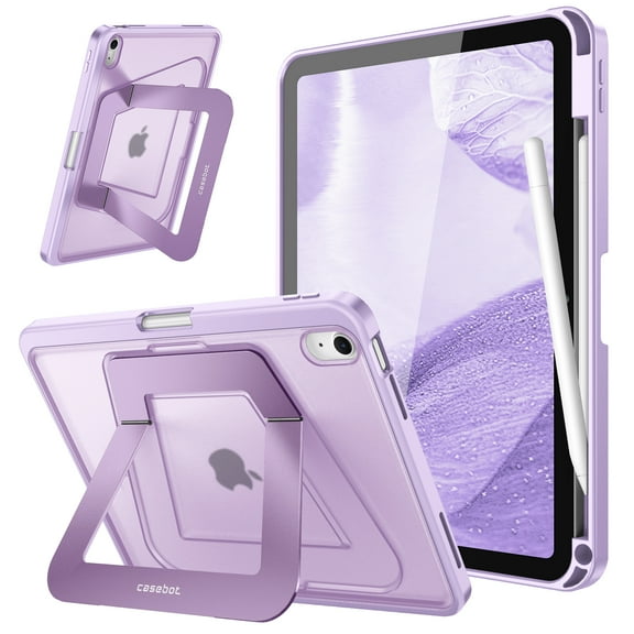 Fintie Shockproof Case for iPad (A16) 11th Generation 11 Inch (2025), iPad 10th Gen 10.9 Inch (2022) - [Built-in Pencil Holder] Slim Frosted Protective Cover with Multi-Angle Kickstand (Purple)