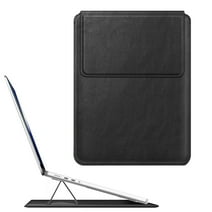 Fintie Sleeve Case for MacBook Air 13.6 M3 M2 / MacBook Pro 14 / MacBook Pro 13 M2 (2016-2023) / MacBook Air 13.3 - Premium PU Leather Slim Bag Cover with Stand Feature, Black