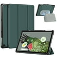 thumbnail image 1 of Fintie Slim Case for Google Pixel Tablet 11 inch 2023, Lightweight Hard Back Shell Tri-Fold Stand Cover Compatible with Charging Speaker Dock, Midnight Green, 1 of 8