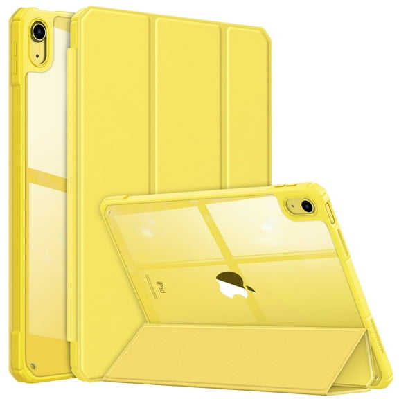 Fintie Slim Case for iPad (A16) 11th Generation 11 Inch (2025), iPad 10th Generation 10.9 Inch (2022), Shockproof Smart Protective Standing Cover with Clear Back Shell, Yellow