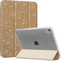 Fintie Slim Case for iPad (A16) 11th Generation 11 Inch (2025), iPad 10th Generation 10.9 Inch (2022) - Glittering Sparkly Protective Cover with Shiny Clear Back Shell w/ Built-in Pencil Holder, Gold