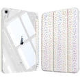 thumbnail image 1 of Fintie Slim Case for iPad (A16) 11th Generation 11 Inch (2025), iPad 10th Generation 10.9 Inch (2022) - Glittering Sparkly Protective Cover with Shiny Clear Back Shell w/ Pencil Holder, White Leopard, 1 of 10