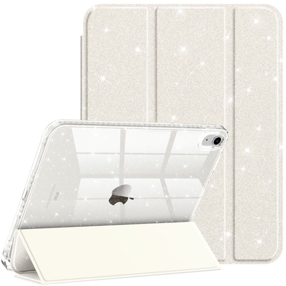 Fintie Slim Case for iPad (A16) 11th Generation 11 Inch (2025), iPad 10th Generation 10.9 Inch (2022) - Glittering Sparkly Protective Cover with Shiny Clear Back Shell & Built-in Pencil Holder