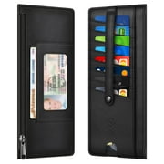 Fintie Slim Credit Card Wallet Holder Change Pouch, RFID Blocking Business Cards Cases with Zipper Pocket for Cash, Coin, Receipt, ID Card - Black