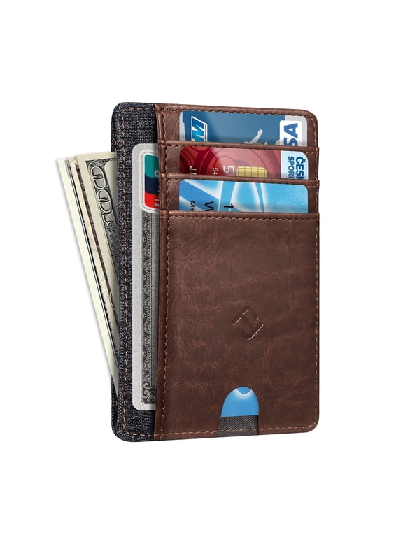 Slim Front Pocket Wallet with Glide Slots - RFID Credit Card Holder & Money Organizer for Men & Women
