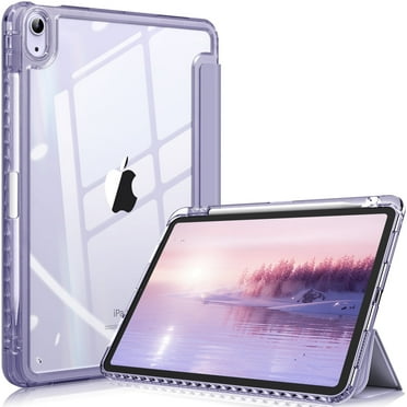 Fintie Slim Hybrid Case for iPad Air 11-inch M3 (2025) / M2 (2024), iPad Air 5th (2022) / 4th Generation (2020) 10.9 Inch - Clear Transparent Back Cover with Built-in Pencil Holder