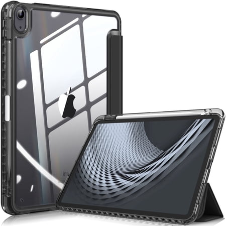 Fintie Slim Hybrid Case for iPad Air 11-inch M4/M3/M2 (2026/2025/2024), iPad Air 5th/4th Generation (2022/2020) 10.9 Inch - Clear Transparent Back Cover with Built-in Pencil Holder