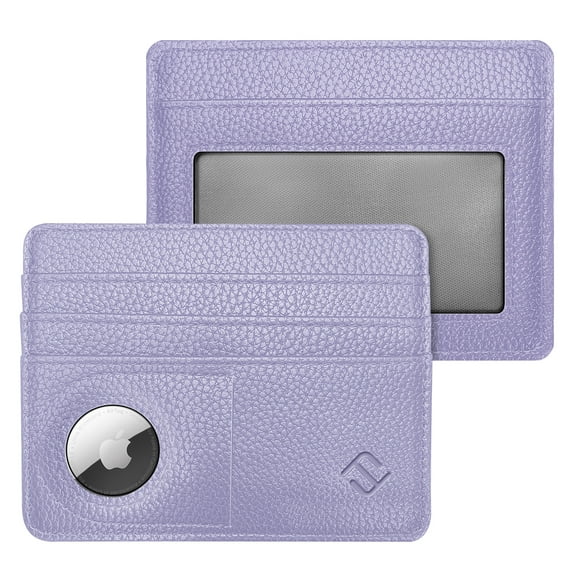 Fintie Slim Minimalist RFID Blocking Wallet with AirTag Holder for Men and Women, Lilac Purple