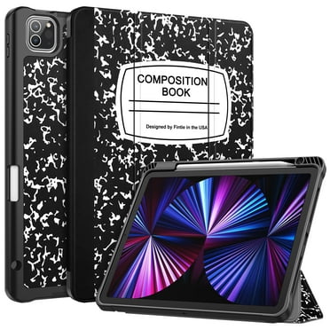 Fintie SlimShell Case for 11 Inch iPad Pro 4th 2022 / 3rd / 2nd / 1st Generation with Pencil Holder- Soft TPU Protective Stand Back Cover with Auto Wake/Sleep, Composition Book