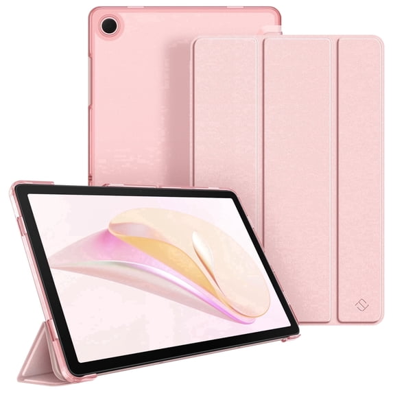 Fintie SlimShell Case for Samsung Galaxy Tab A11+ Plus 2025/ A9+ Plus 11 Inch 2023, Lightweight Stand Translucent Frosted Back Cover, Auto Wake/Sleep, Rose Gold