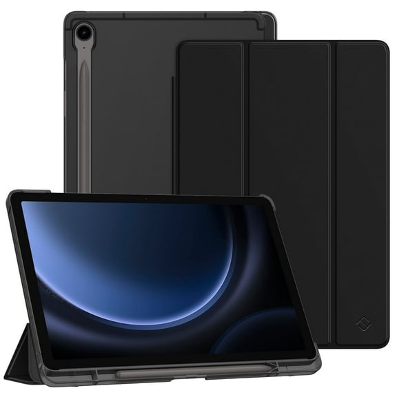 Fintie SlimShell Case for Samsung Galaxy Tab S10 Lite/ S10 FE/ S9 FE 5G 10.9 Inch/Tab S9 11 Inch with S Pen Holder, Lightweight Stand Translucent Frosted Back Cover, Auto Wake/Sleep, Black