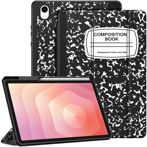 Fintie SlimShell Case for Samsung Galaxy Tab S11 5G 11 Inch 2025 Model (SM-X730/X736B) with S Pen Holder, Soft TPU Protective Stand Back Cover, Auto Wake/Sleep,Composition Book