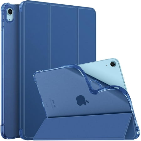 Fintie SlimShell Case for iPad Air 13-inch (M3) 2025, (M2) 2024 - Lightweight Soft TPU Translucent Frosted Back Cover with Pencil Holder, Blue