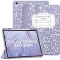 thumbnail image 1 of Fintie SlimShell Case for iPad Air 13-inch (M3) 2025, (M2) 2024, Flexible Soft TPU Back Cover with Pencil Holder, Composition Book Lilac, 1 of 9