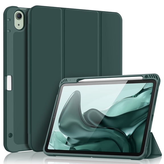 Fintie SlimShell Case for iPad Air 11-inch M4/M3/M2 (2026/2025/2024), iPad Air 5th/4th Generation (2022/2020) 10.9 Inch - Flexible Soft-Touch TPU Cover with Built-In Pencil Slot, Midnight Green