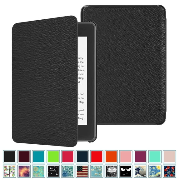 Fintie Slimshell Case for All-new Kindle Paperwhite 10th Generation - 2018 Release, PU Leather Cover w/ Sleep/Wake Black