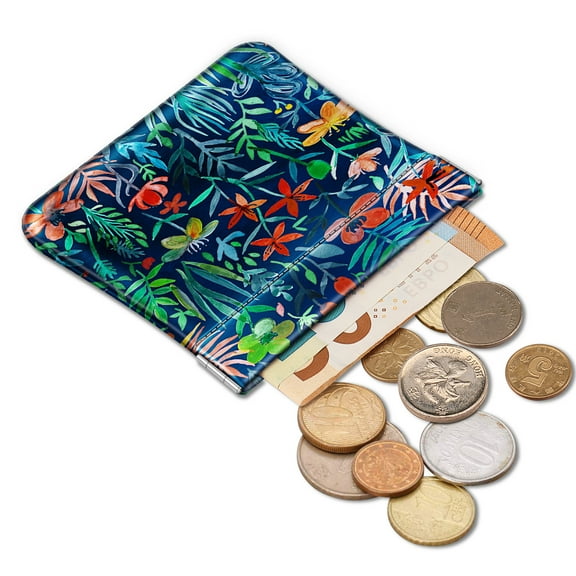 Fintie Squeeze Coin Purse,PU Leather Coin Pouch Change Holder for Woman Girls,Jungle Night