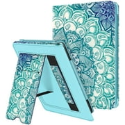 Fintie Stand Case for 6.8 Kindle Paperwhite (11th Generation 2021) & Kindle Paperwhite Signature Edition - Premium PU Leather Sleeve Cover with Card Slot and Hand Strap, Emerald Illusions