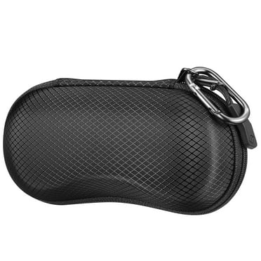Fintie Sunglasses Case, Hard EVA Shell Shockproof Sport Glasses Case with Metal Carabiner Travel Zipper Eyeglasses Case, Black