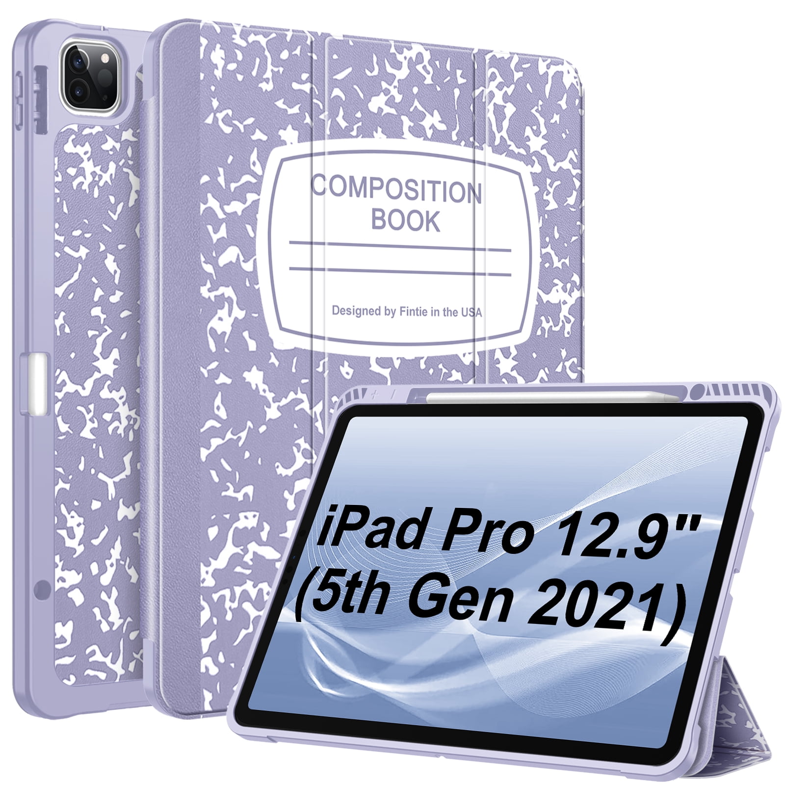 Fintie TPU Case with Pencil Holder for iPad Pro 12.9-inch 5th/4th/3rd Generation - Slim Soft TPU Protective Cover with Auto Wake/Sleep for iPad Pro 12.9 (2021/2020/2018)