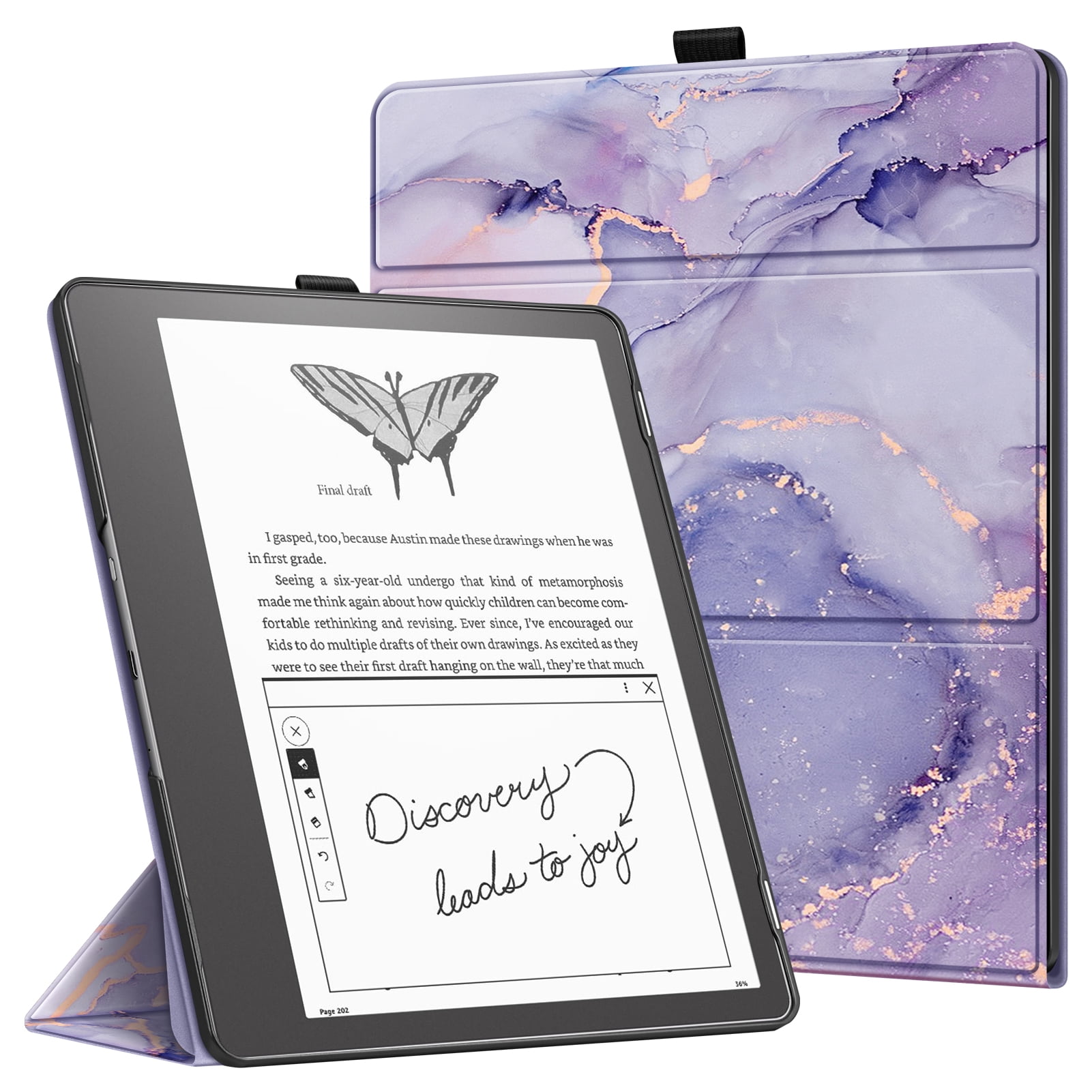 Custodia Per Kindle Scribe 10.2 Pollici - Con Portapenna, Auto Sveglia/Sonno, Marrone - Foto 2