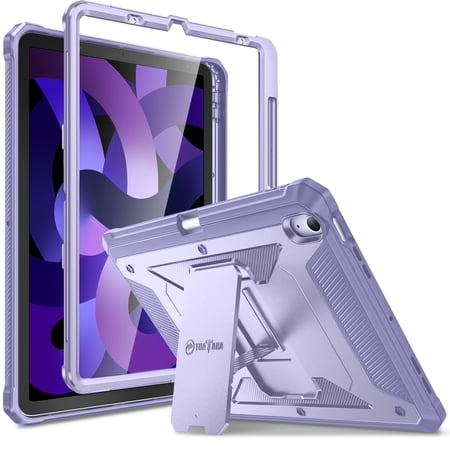 Fintie Tuatara Rugged Case for 10.9 Inch iPad Air 5th Gen (2022) / iPad Air 4th Gen (2020) - Shockproof Heavy Duty Protective Kickstand Cover with Screen Protector & Pencil Holder
