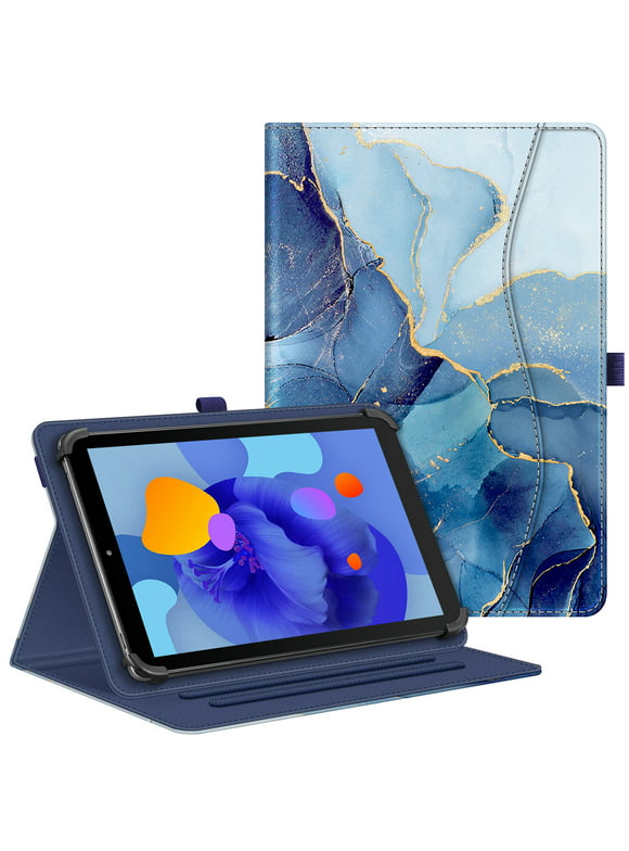 Fintie Universal Stand Cover Compatible with onn. Tablet 10.4" and 11" - [Hands Free] Multi-Angle Viewing Case with Pocket for 9-10.9 inch Tablet, Ocean Marble