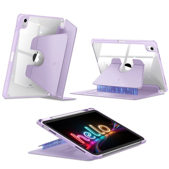 Fintie Vertical Stand Case for iPad 11th Generation 11-inch (A16, 2025) & iPad 10th Generation 10.9-inch (2022) – Magnetic Multi-Angle Case with Clear Back & Pencil Holder, Purple