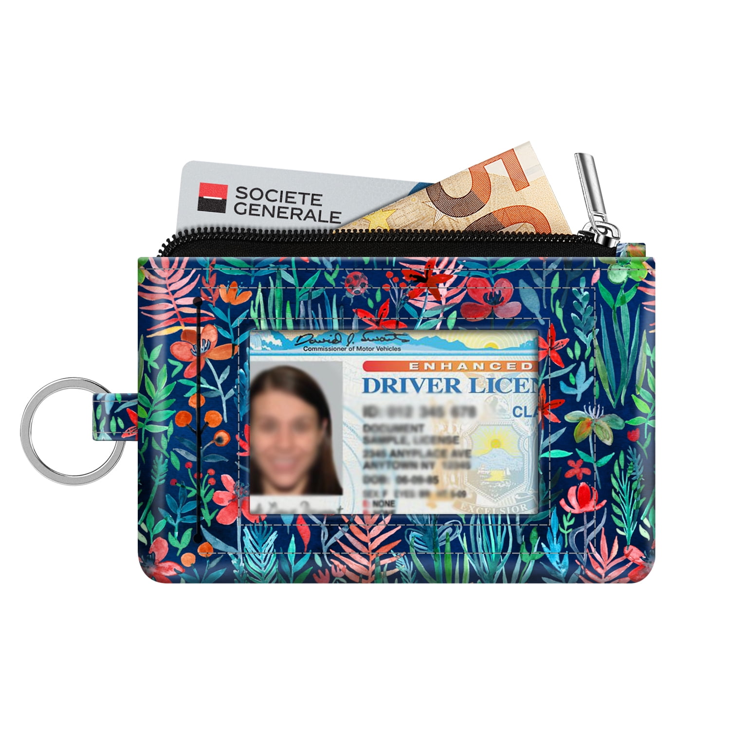 QWZNDZGR Hot Brand Soft Leather Mini Women Card Holder Cute Credit ID Card  Holders Zipper Slim Wallet Case Change Coin Purse Keychain
