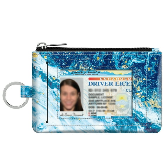 Fintie Zip ID Case, Slim Coin Purse Wallet RFID Blocking Card Holder Change Pouch with Key Ring (Sandy Wave)