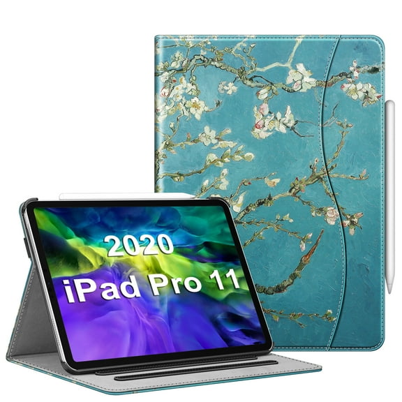 Fintie iPad Pro 11 2020 Case 2nd Generation - Multi-Angle Viewing Folio Smart Stand Cover with Pocket, Blossom