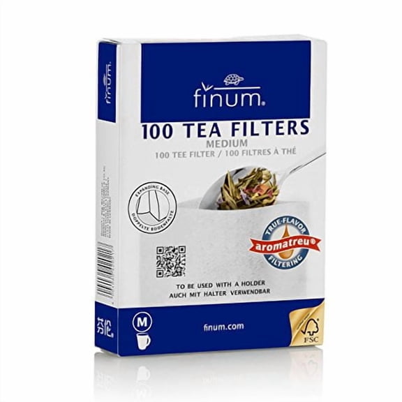 Finum Tea Filters Paper for Loose Leaf 100 Count Size M
