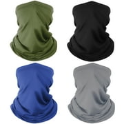 Finvizo 4 Pack Neck Gaiter Face Covering Cooling Mask, Bandana Mask for Outdoor Sun Protection