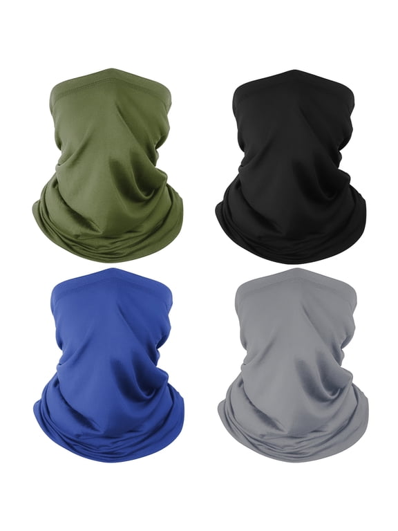 4 Pack Neck Gaiter Face Covering Gator Mask Bandana Cooling Mask for Outdoor Protection