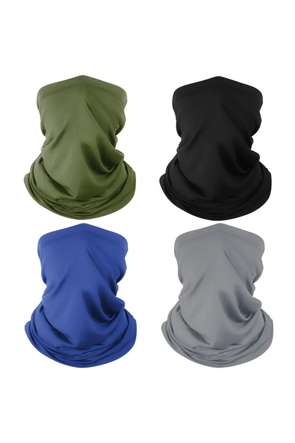 4 Pack Neck Gaiter Face Covering Gator Mask Bandana Cooling Mask for Outdoor Protection