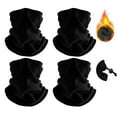 thumbnail image 1 of Finvizo 4 Pack Winter Neck Warmer Fleece Neck Gaiter Windproof Face Cover Scarf, Black, 1 of 7