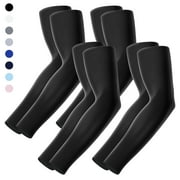 Finvizo 4 Pairs Sun Protection Sleeves to Cover Arms Cooling Sports Compression Arm Sleeves for Men Women