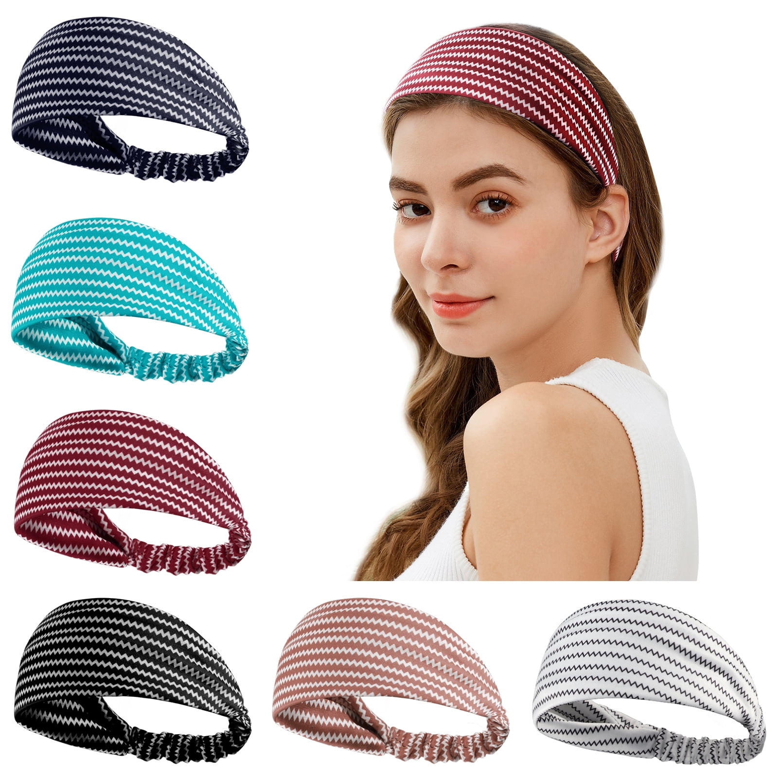 Labakihah headbands for women Women Casual Tie Dye Rainbow Color Widening  Yoga Hairband Sports Elastic Sweat Absorbing Headband Blue 