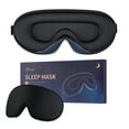 thumbnail image 1 of Finvizo Sleep Mask for Adult Blindfold Silk Eye Mask Cover, Black, 1 of 7
