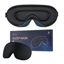 Finvizo Sleep Mask for Adult Blindfold Silk Eye Mask Cover, Black