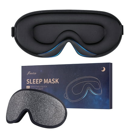 Finvizo Sleep Mask for Adult Blindfold Silk Eye Mask Cover, Gray