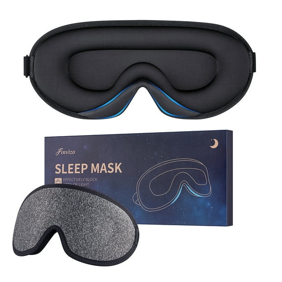Finvizo Sleep Mask for Adult Blindfold Silk Eye Mask Cover, Gray