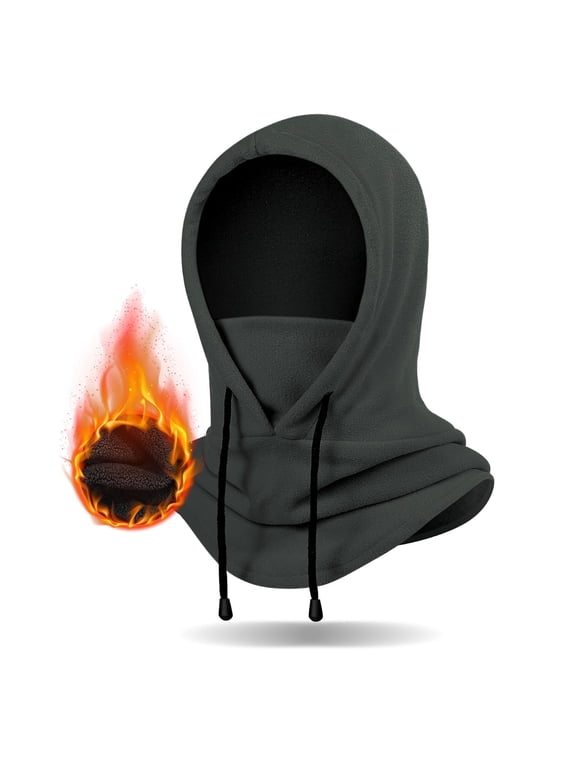 Winter Balaclava Ski Mask: Hood Hats Fleece Balaclava Face Mask Men Women Warm Face Cover for Cold Weather Gear, Grey