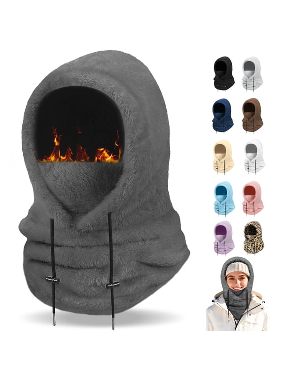 Winter Balaclava Ski Mask: Windproof Fleece Warm Face Cover Hood for Men Women Outdoor Sports Snowboarding Skiing Hiking Cycling Breathable Thermal Cold Weather Gear, Dark Grey
