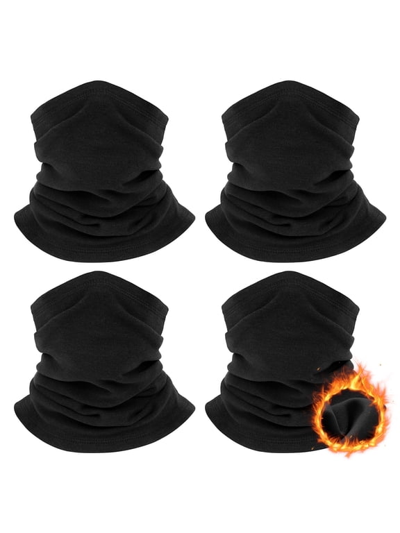 Winter Neck Warmer for Men Women: 4 Pack Neck Gaiter Face Ski Mask Windproof Face Cover Fleece Balaclava Scarf for Cold Weather Outdoor Sports