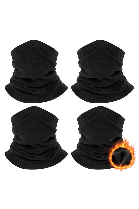 Winter Neck Warmer for Men Women: 4 Pack Neck Gaiter Face Ski Mask Windproof Face Cover Fleece Balaclava Scarf for Cold Weather Outdoor Sports