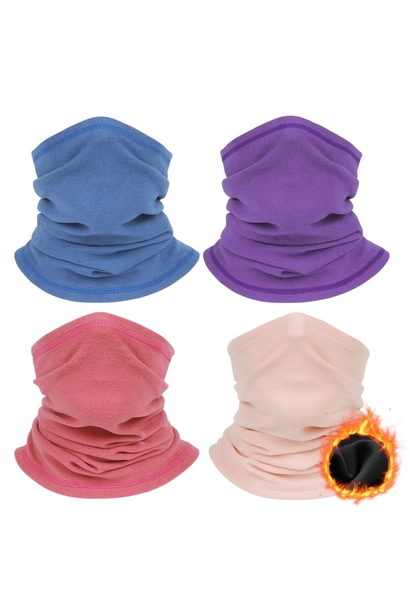 Winter Neck Warmer for Men Women: 4 Pack Neck Gaiter Face Ski Mask Windproof Face Cover Fleece Balaclava Scarf for Cold Weather Outdoor Sports