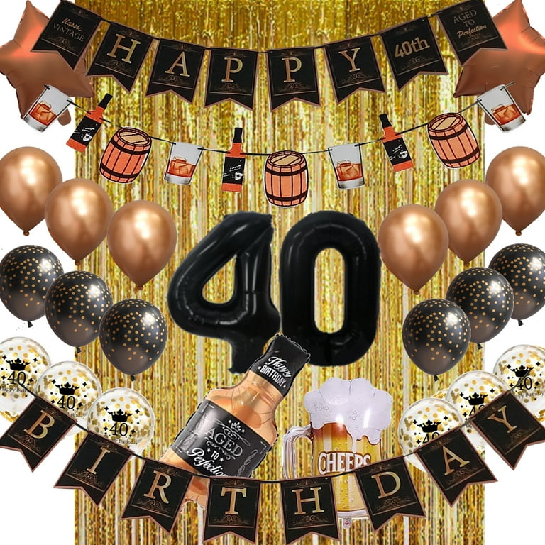 40th Birthday Decorations, Whiskey Themed, Aged to Perfection Garland, Bar Party Supplies - Walmart.com 40th-birthday-decorations-whiskey-themed-aged-to-perfection-garland-bar-party-supplies-walmart-com